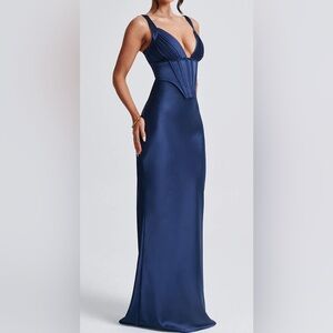 Navy maxi corset dress